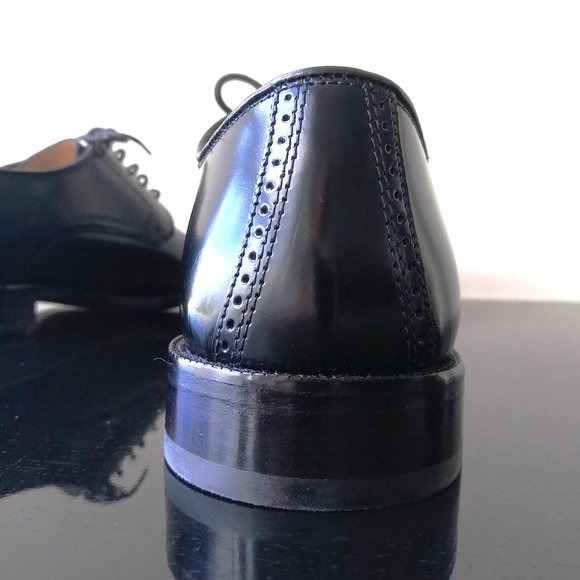 Johnston & Murphy Men\'s Bradford Cap Toe in Beautiful Black Brush-Off Leather main image 10